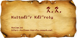 Kultsár Károly névjegykártya